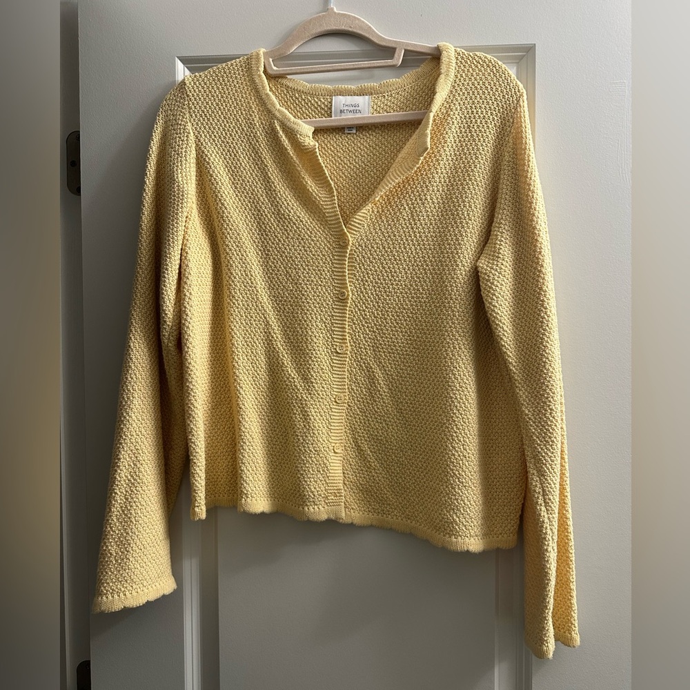 Scalloped Button Sweater
